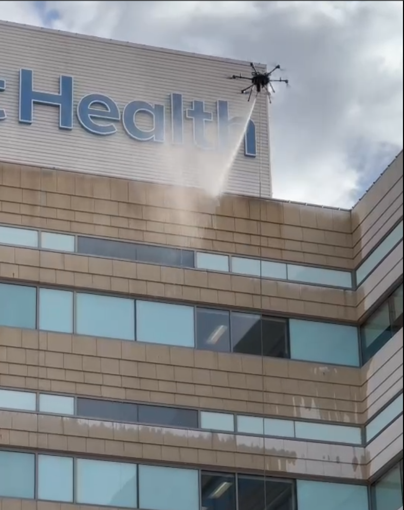 Drone Commercial Window Cleaning before and after