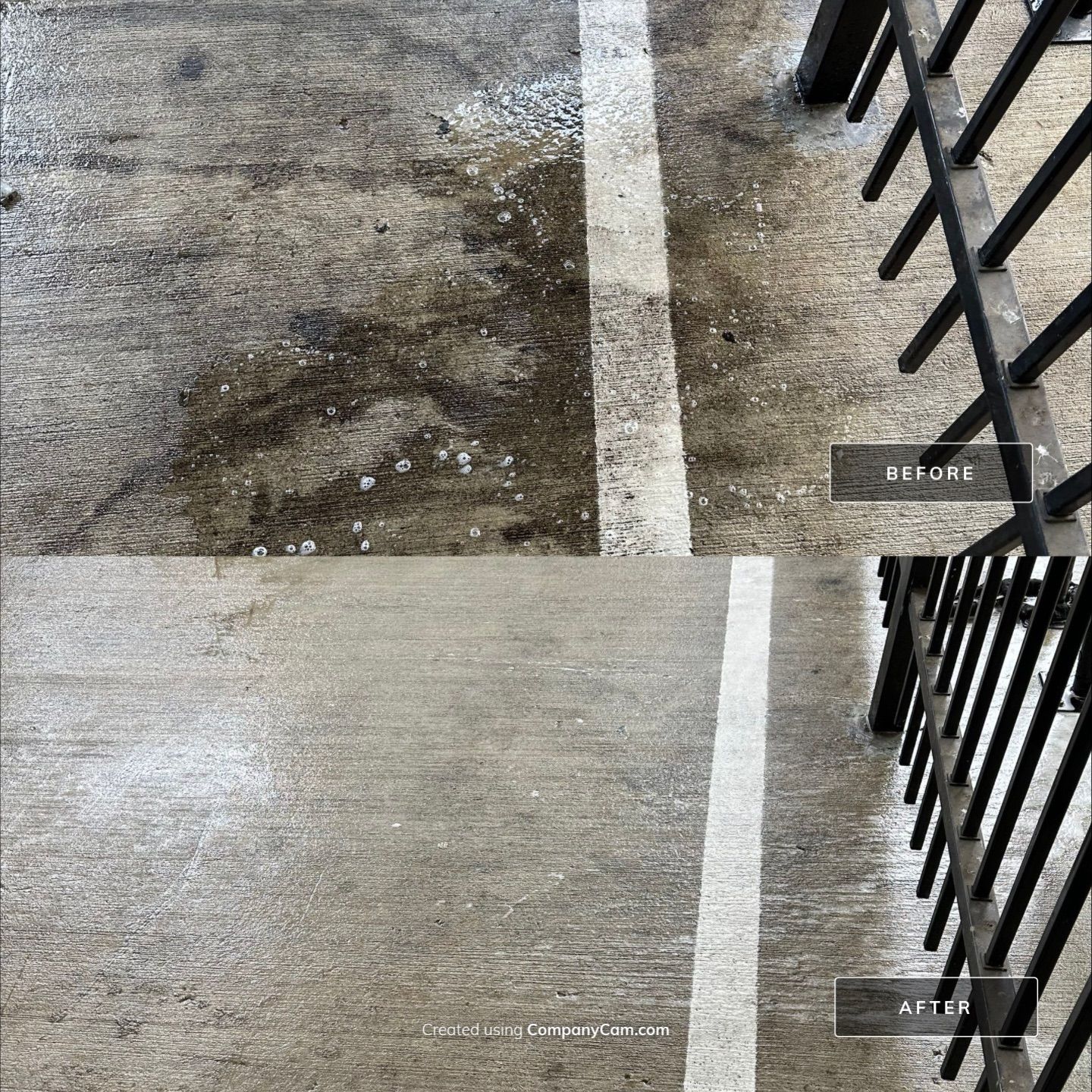 Parking Garage Cleaning before and after