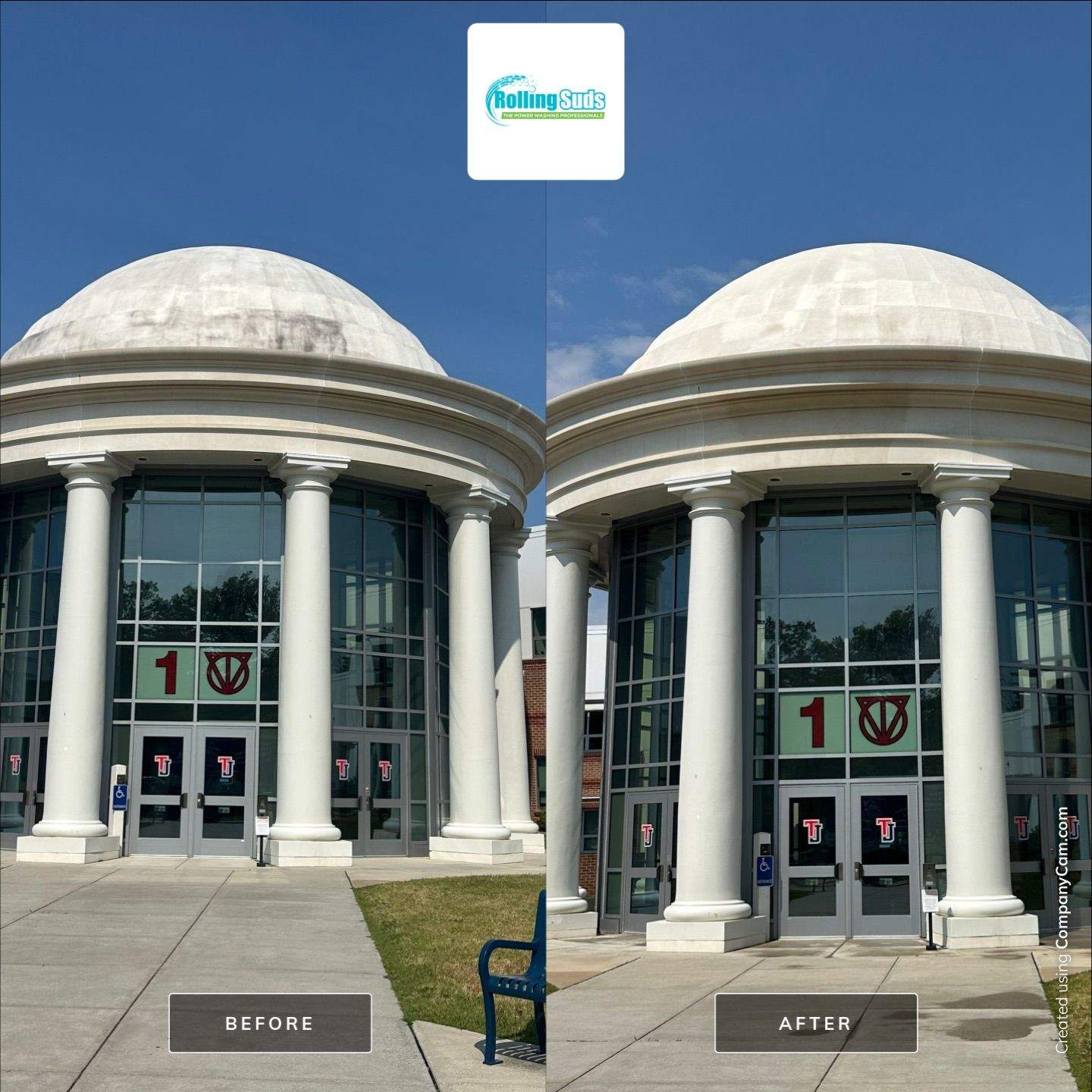 Commercial Roof Cleaning before and after